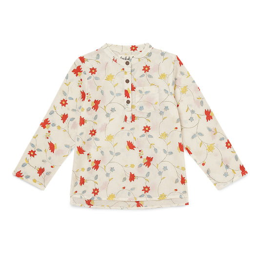 Boys Cotton full sleeves shirt with Poppy print 2yrs to 6 yrs - Front