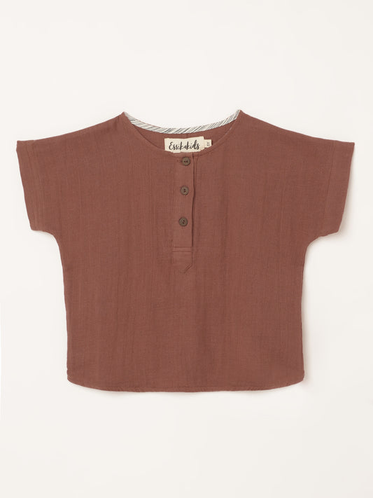 Boys Organic Cotton Shirt | Rust Brown | 1Yr to 8Yr