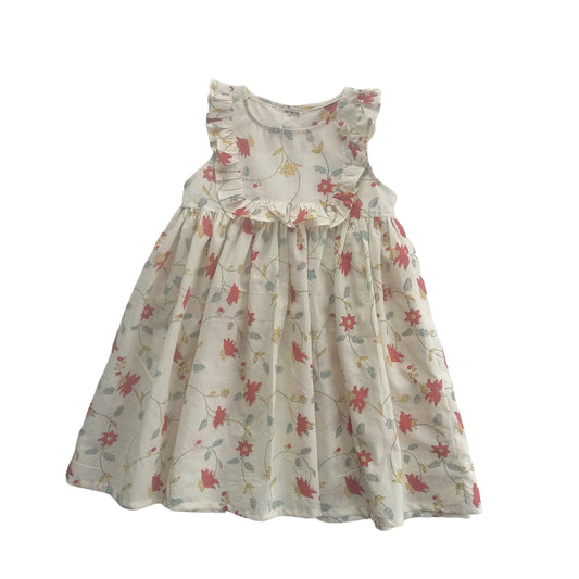 Poppy Girls| Sleeveless Dress| Block Printed |Organic Cotton